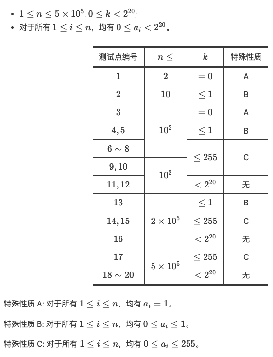 异或和(xor) 数据范围